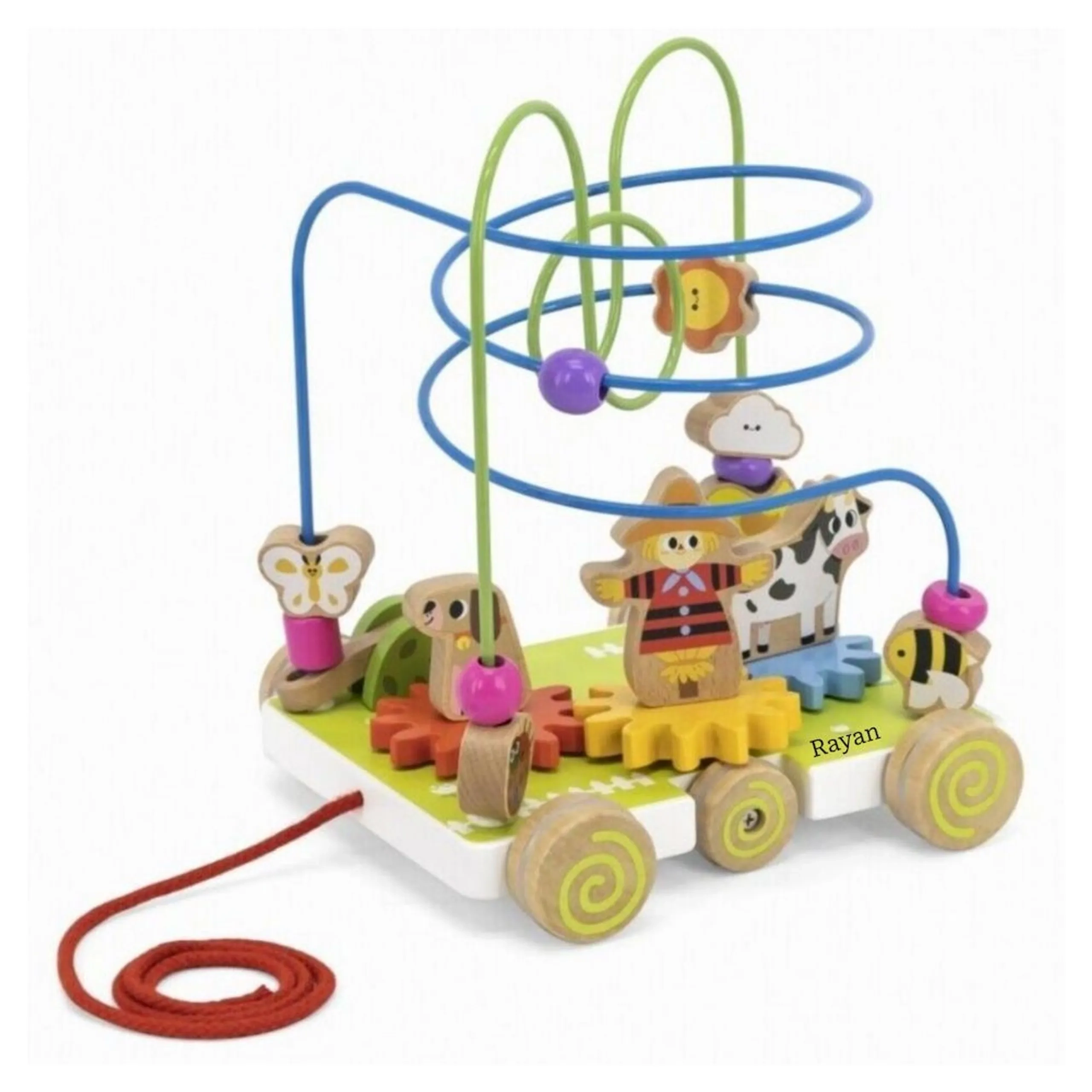 VIGA Pull Along Toy - Wire Beads Turning Gears