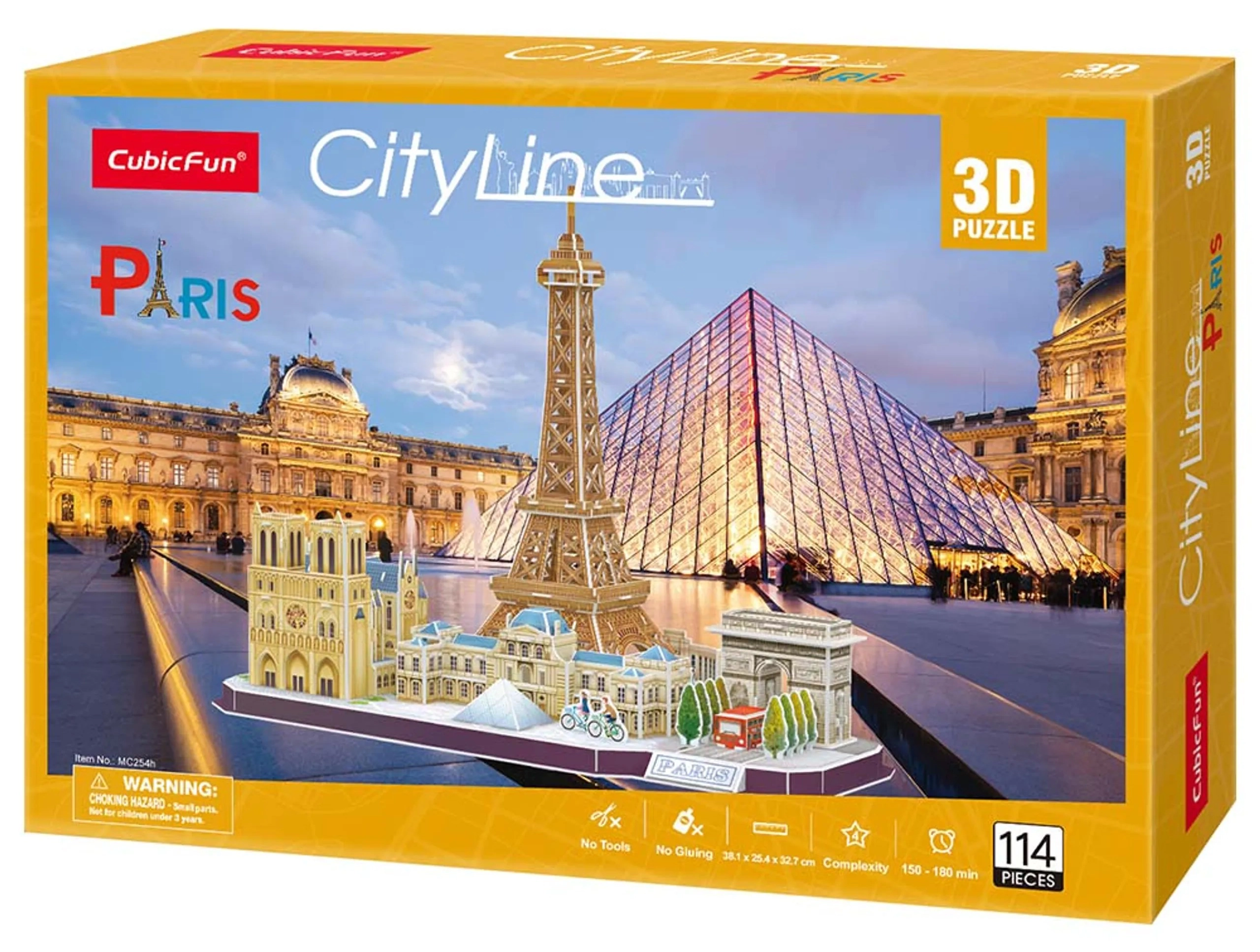 CubicFun City Line Paris 3D Puzzle (ALGT-MC254H) - 114 pcs
