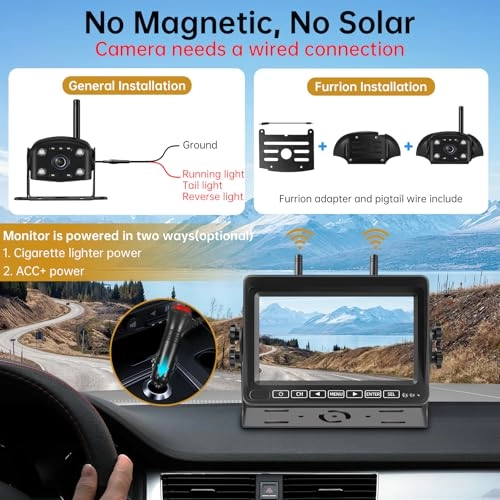 Dual Wireless Backup Camera System - Night Vision Wireless 1080P