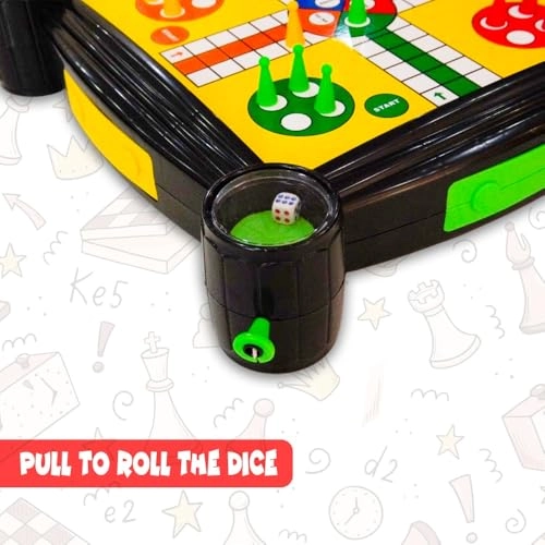 4 in 1 Family Board Games Set - Chess Checkers Ludo