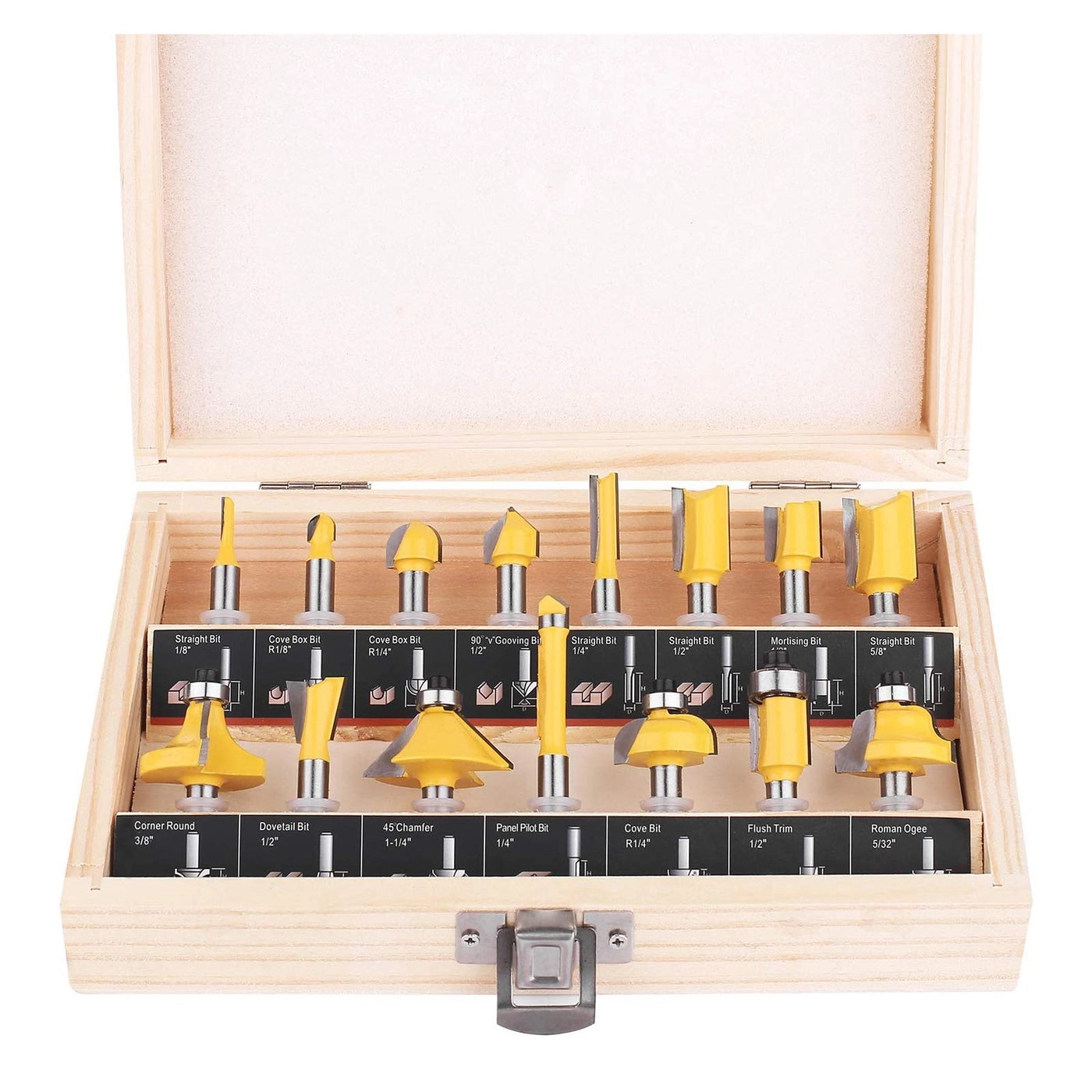 KOWOOD Router Bits - 1/4 Inch 15 Pieces