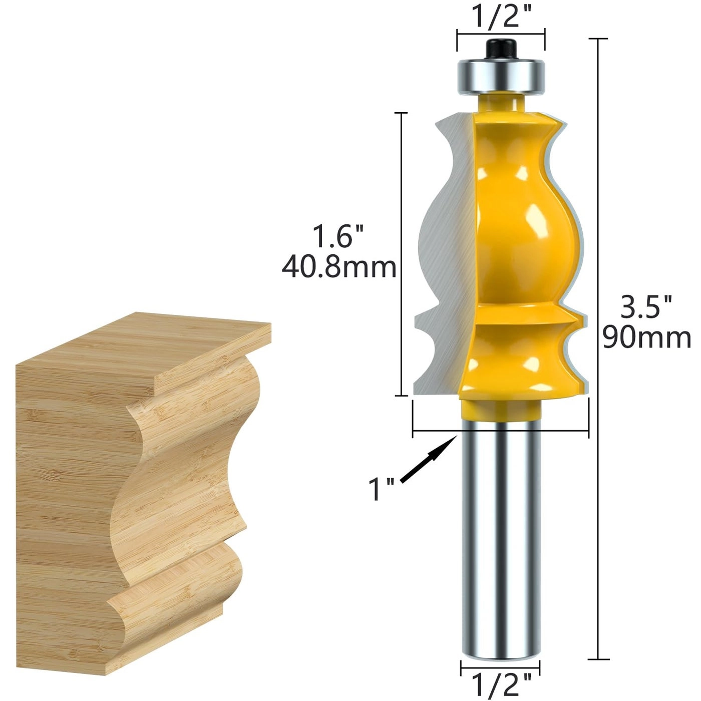 Architectural Molding Router Bit + Crown Molding Router Bit + Bullnose Bead Column Face Molding Router Bit