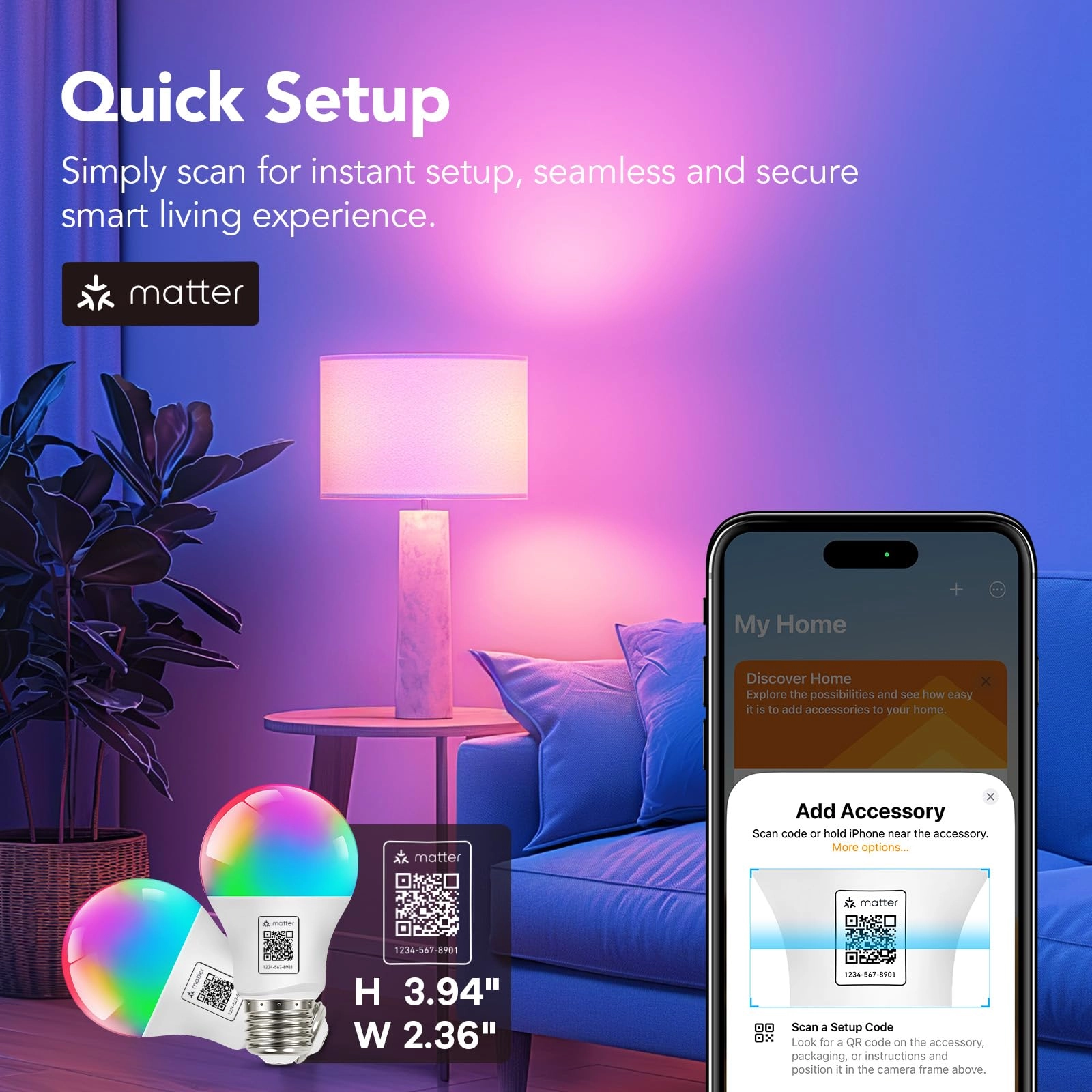 Matter Smart Light Bulb - 8 Pack