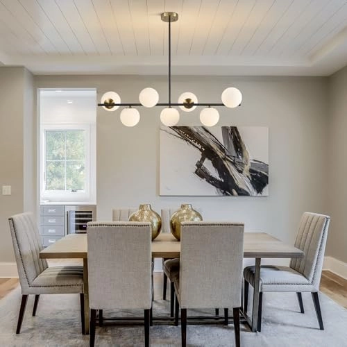 7-Light Glass globe chandelier - 43.3(110cm)