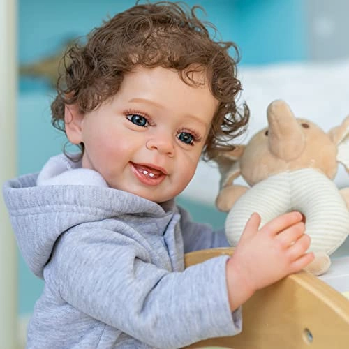 Yannik Reborn Baby Doll - 55 cm Silicone Brown Eyes Ages 3+