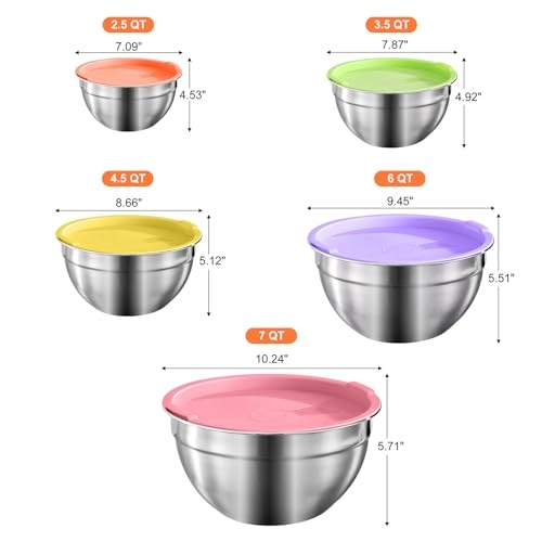 Electric Hand Mixer + Mixing Bowls Set - 7 Quarts 200 watts