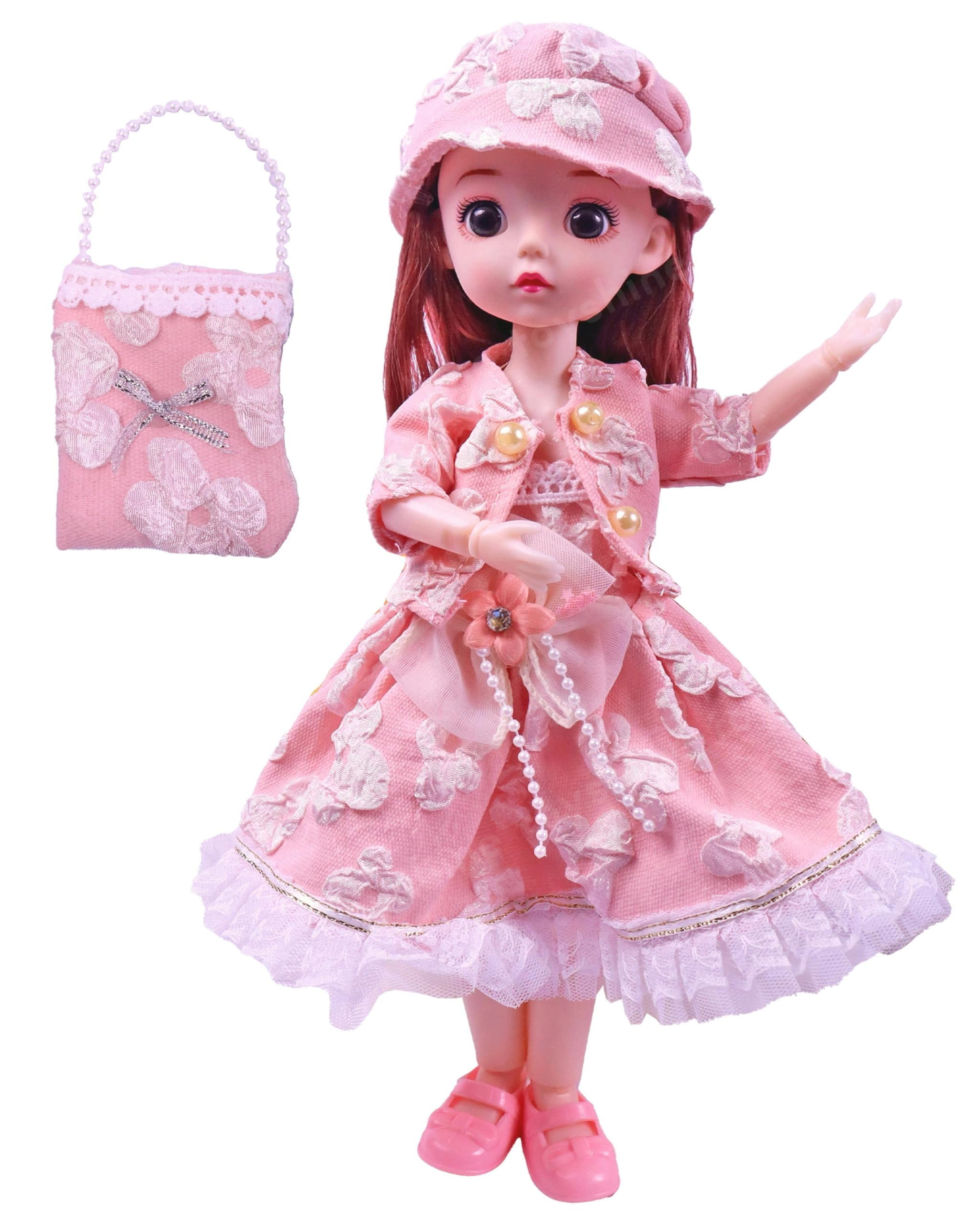 Sunshine Gifting Cute Doll - 12-Inch Plastic Wedding Dress Ages 3+