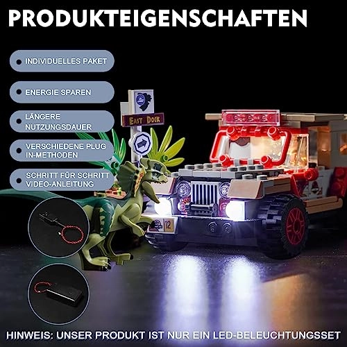 LED Light Set for LEGO Dilophosaurus Ambush Jurassic Park 76958