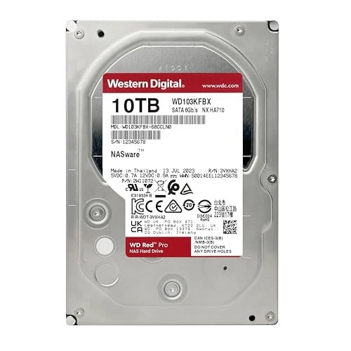 Red Pro 3.5" 7200rpm 512MB SATA 6Gb/s (WD103KFBX-SPM95N0) - 10TB