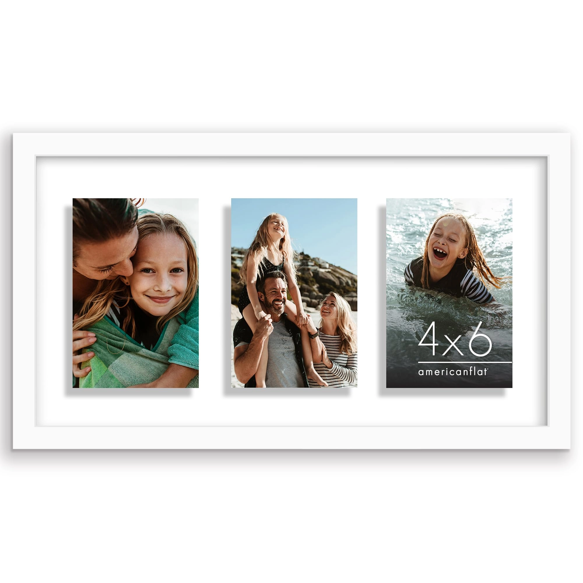 Americanflat Collage Picture Frame - 9x17 Three 4x6 Photos