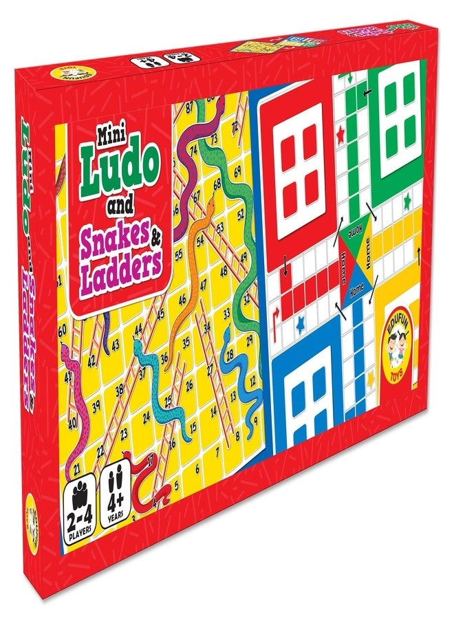 Mini Ludo and Snakes & Ladders - 2-in-1 Compact Double-Sided