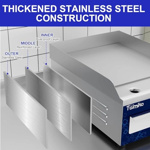 Electric Griddle - Stainless Steel 1700 watts