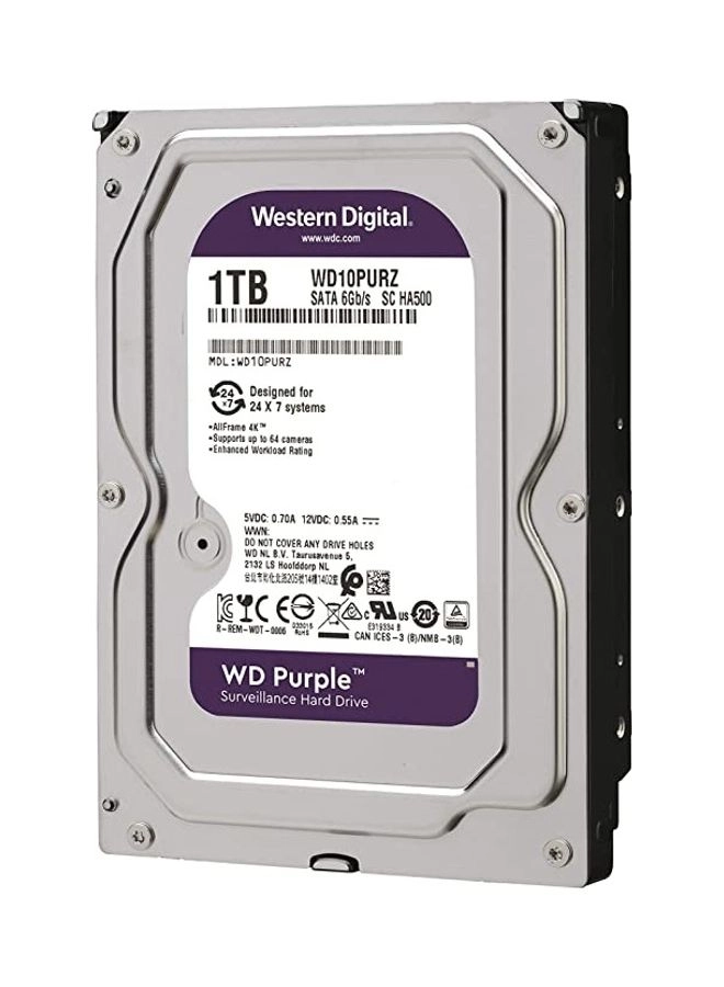 Purple Surveillance 3.5" 5400rpm 64MB SATA 6Gb/s (WD10PURZ) - 1 TB