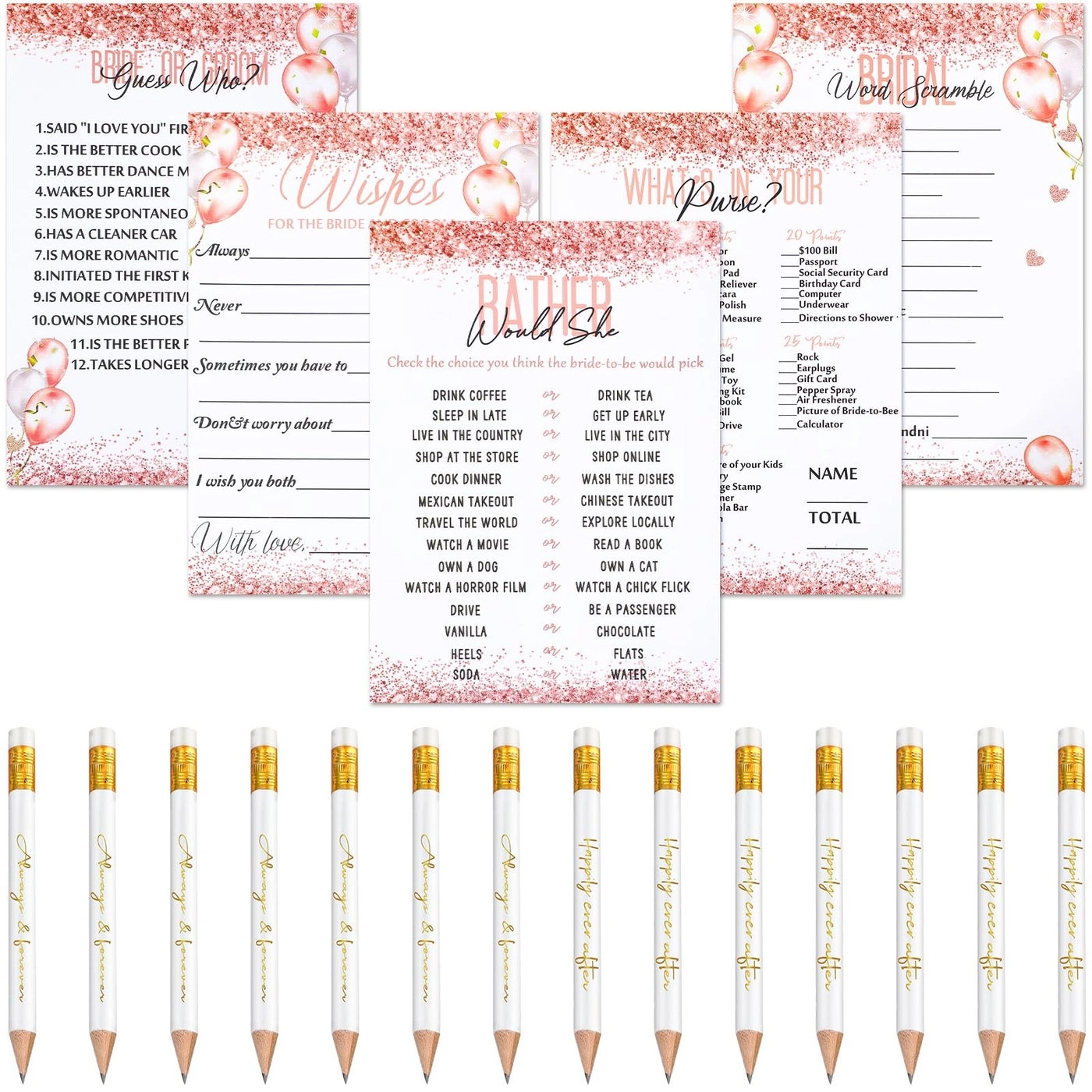 Maxdot Bridal Shower Game Set - 220 Pieces