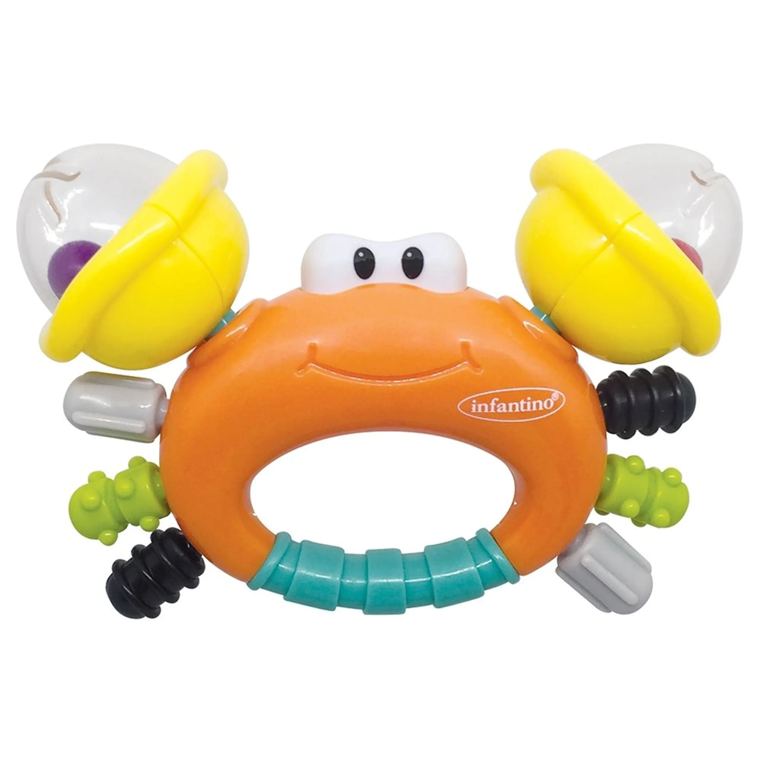 Infantino Sand Crab Rattle & Teether - Suitable for 0-18 months