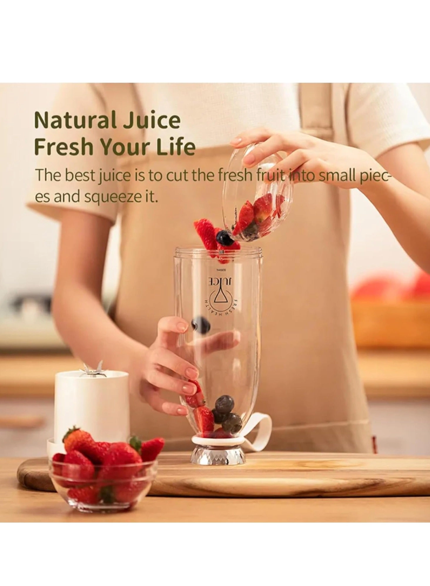 Portable Juice Blender - 6-Blade USB-C Rechargeable