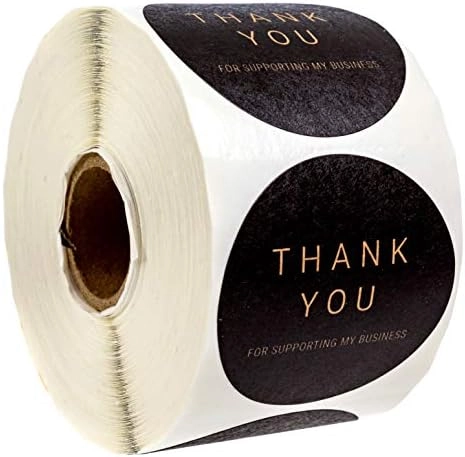 SBLABELS Round Kraft Thank You for Supporting My Business Stickers - 500 labels 2" Diameter