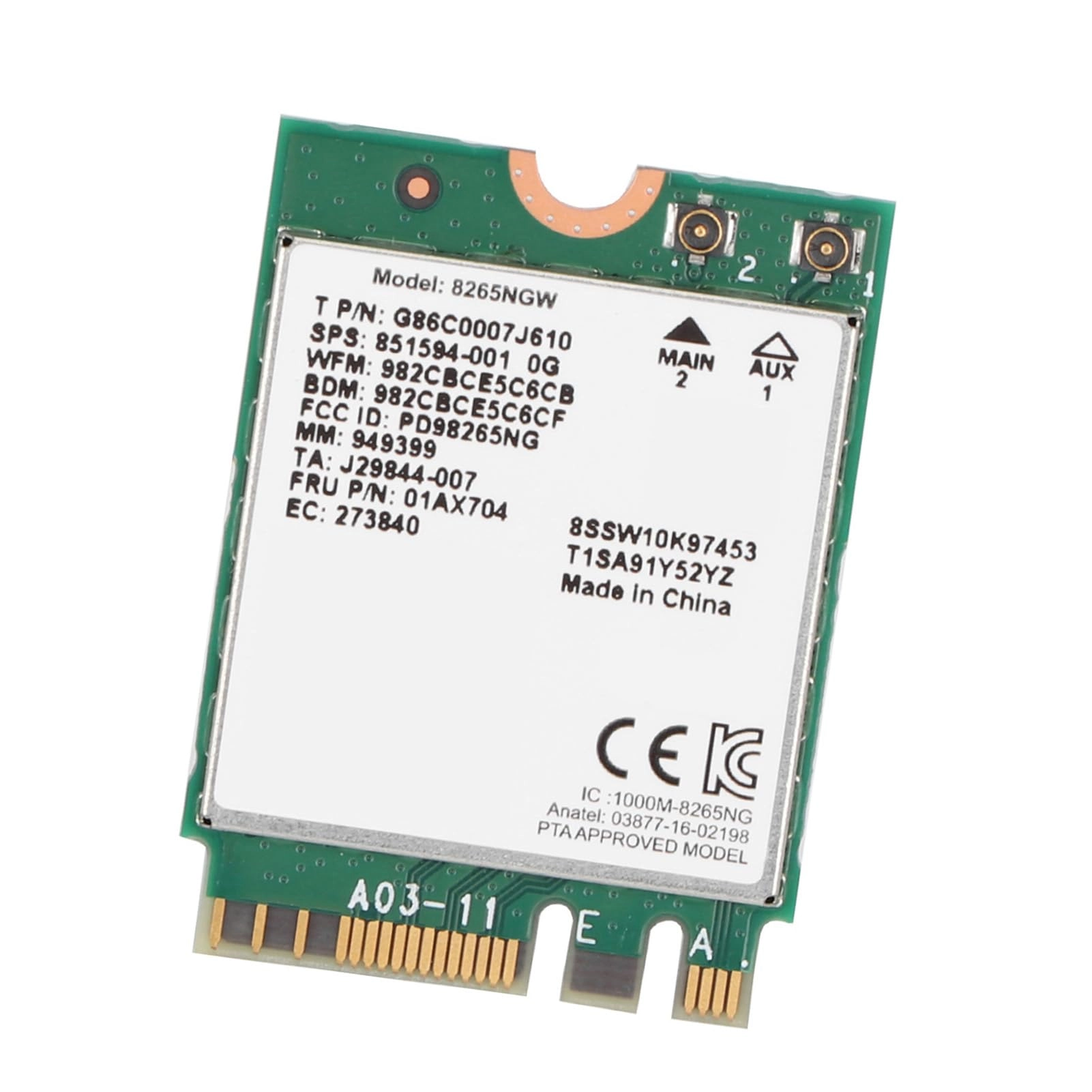 POENVFPO 8265 - 2.4G/5G NGFF/M2 802.11AC