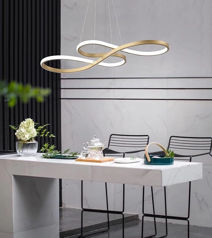 LED Chandelier - 30'' x 12.6'' Gold Dimmable