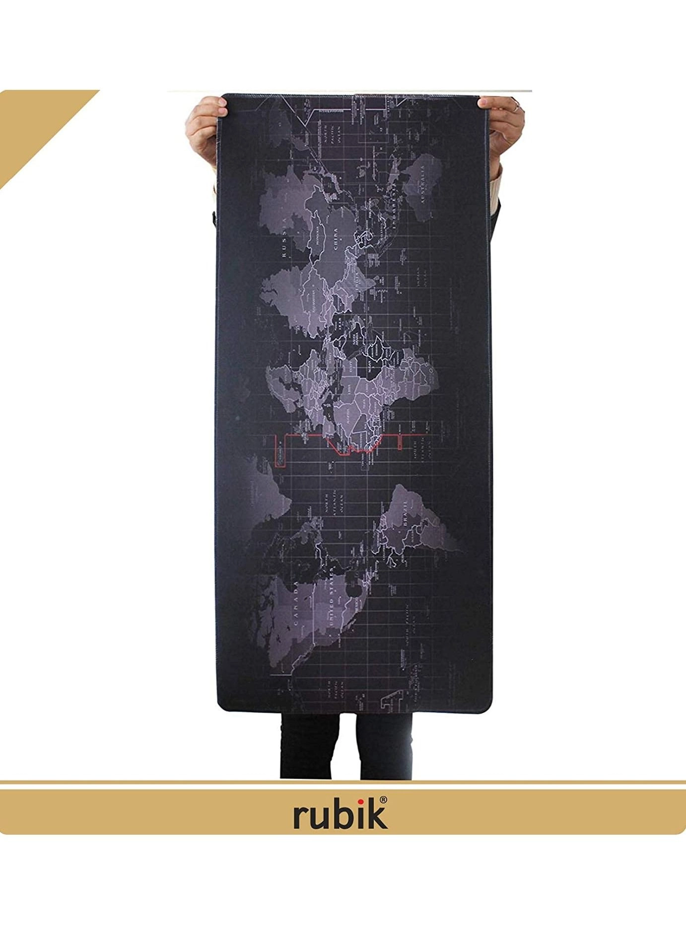World Map XXL Rubber Gaming Mouse Pad - 90x40 cm