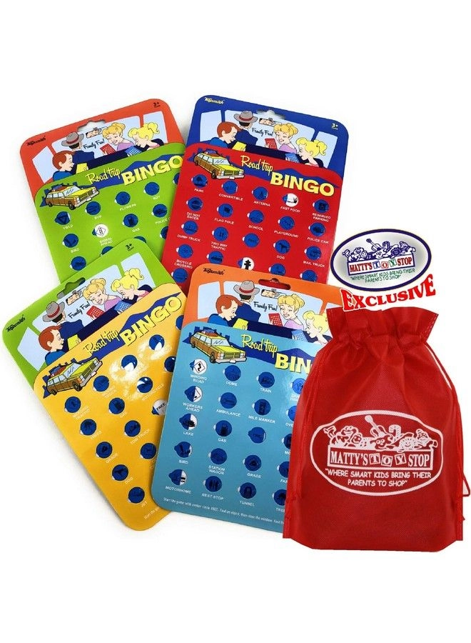 Road Trip Bingo Cards - Red Blue Green Orange + Matty'S Toy Stop Storage Bag - Bonus