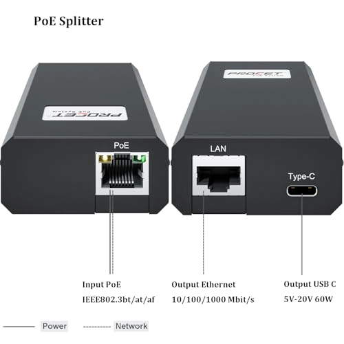 PT-PTC-BT - 44-57V 60W 1 IEEE802.3bt 10/100/1000Mbps