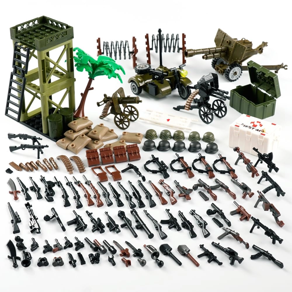 WSRYLTCH Military WW2 Accessories Weapons Pack - Military