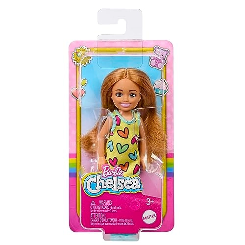 Chelsea Small Doll - 6-inch Blonde Ponytail Yellow Heart-Print Dress Ages 3+