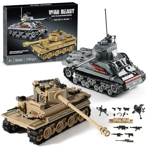 MZA STORES Tiger + M4 Sherman - WW2 Tanks