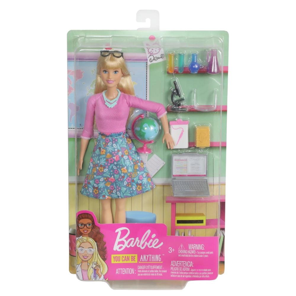 Barbie Teacher - 10 Accessories Spinning Globe Opening Laptop