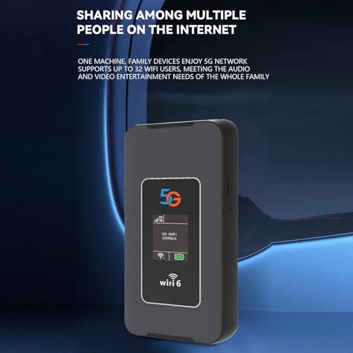 5G Mobile Hotspot Router - 5G WiFi 6 2.5 Gbps 550Mbps