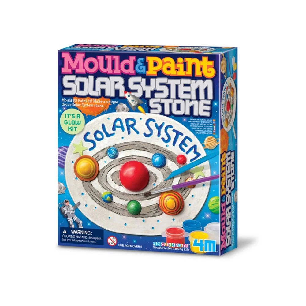 4M Mould & Paint Solar System Stone Kit - Glow In The Dark Multicolor