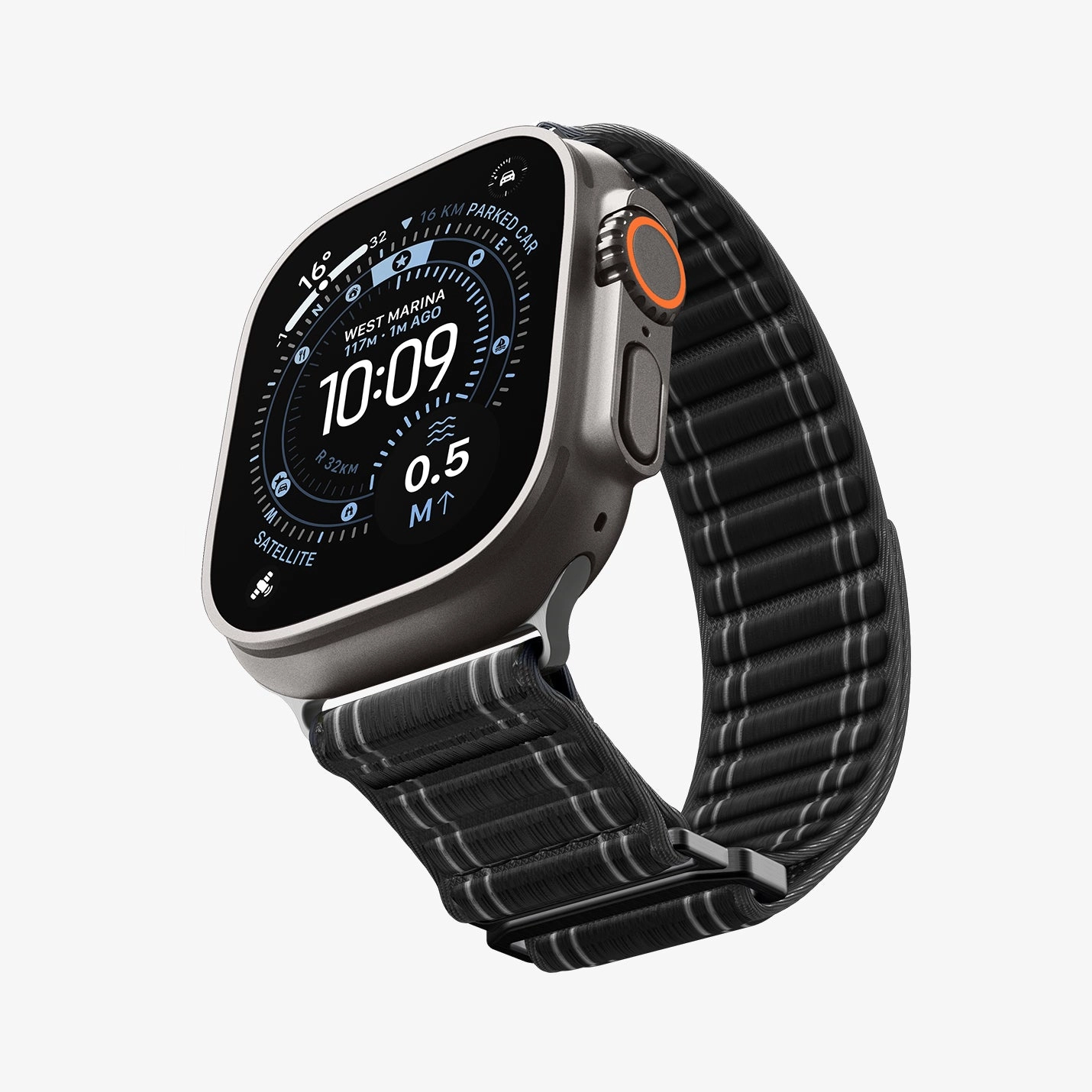 TPU Rugged Ultra Watch Band for Apple Watch 49/45/44mm (Matte Black)