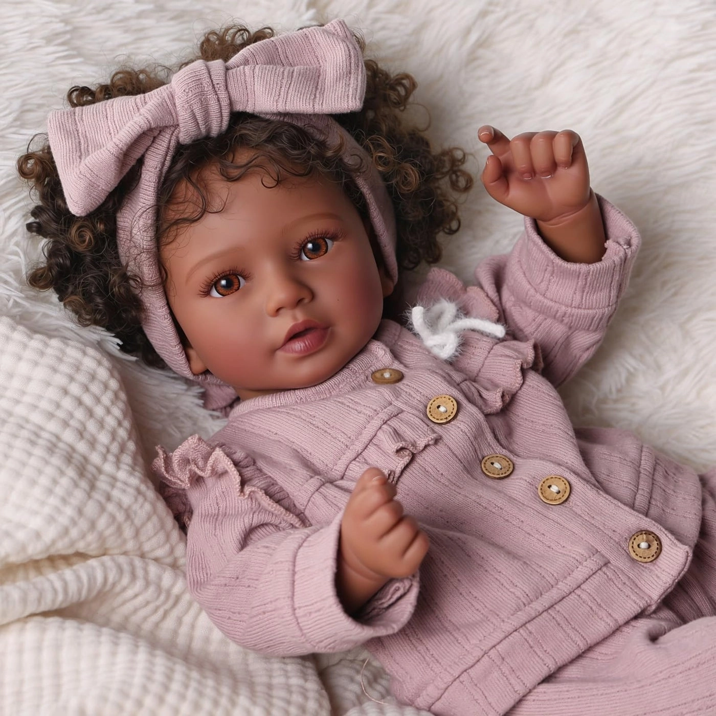Callie Reborn Baby Doll - 20 Inch Soft Body Black Ages 3+