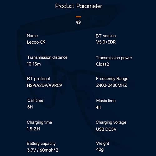 Lecoo-C9 - Smart Wireless BT Glasses 4H