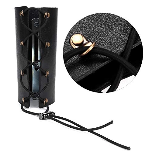 Adjustable Motorcycle Cup Holder - PU Leather Black