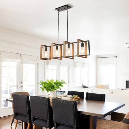 4-Light Pendant Chandelier - Dimmable Adjustable Height Warm White