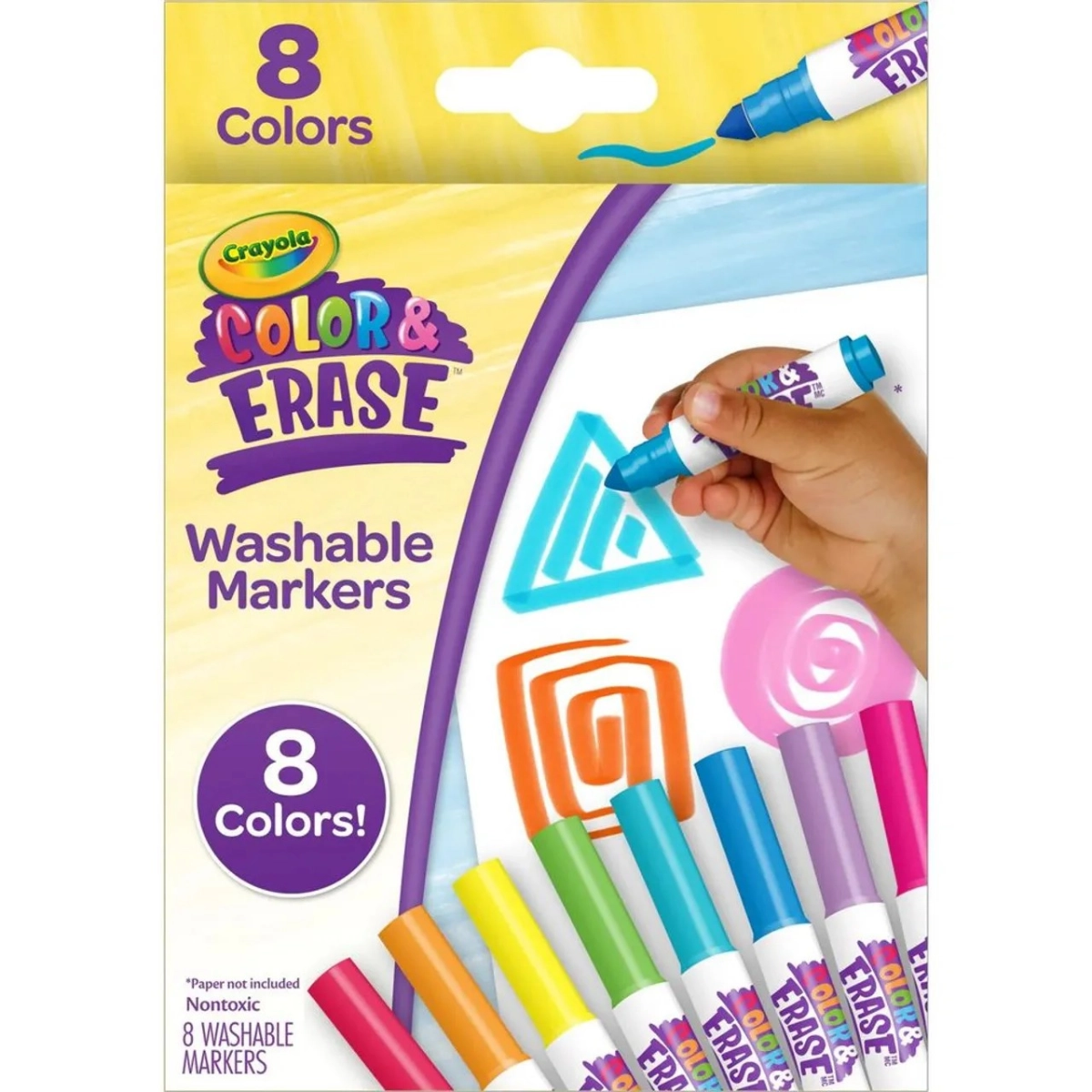 Broad Line Washable Markers - 8 Multi Colour