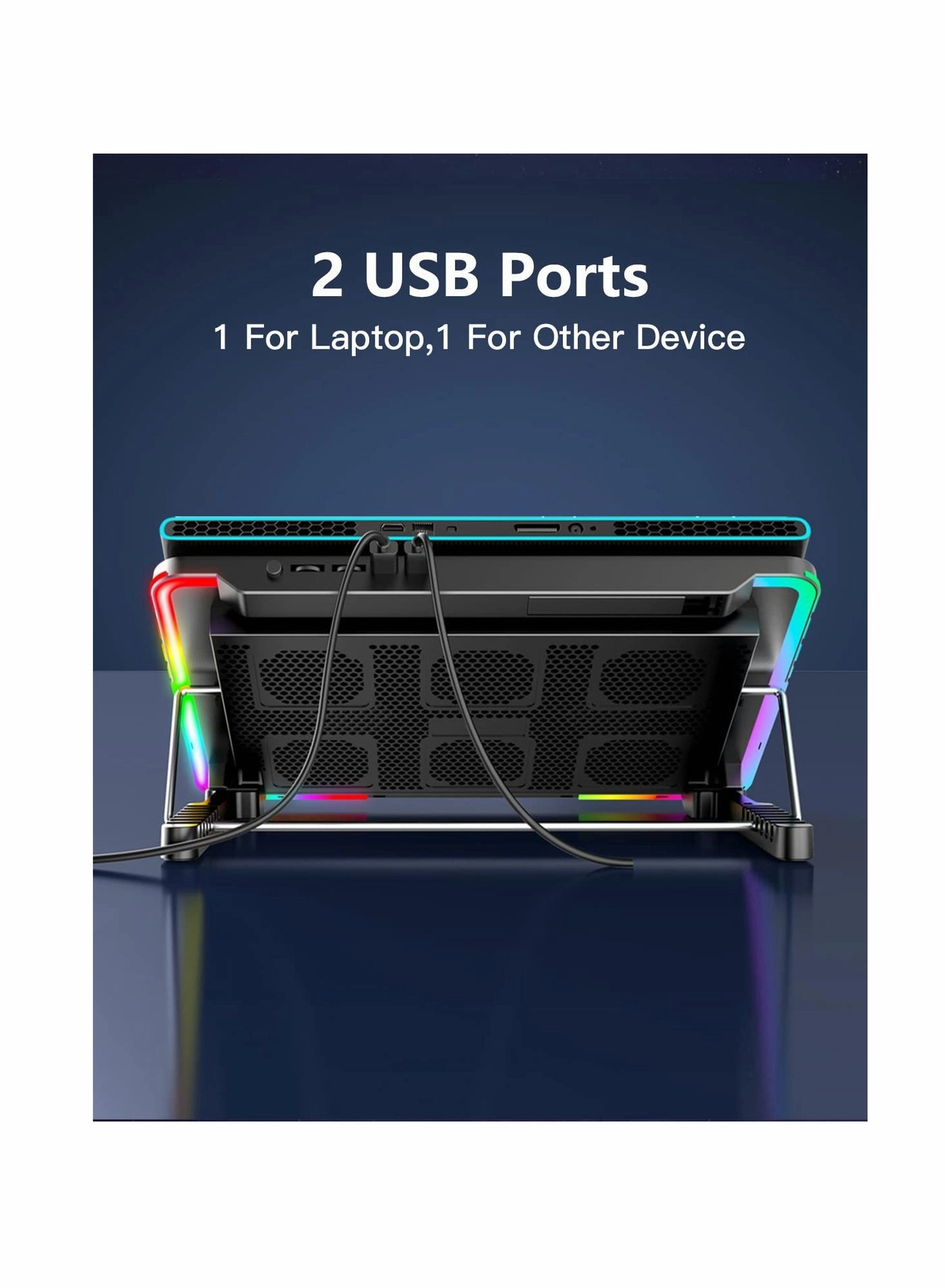 RGB Laptop Cooling Pad - 15-19in