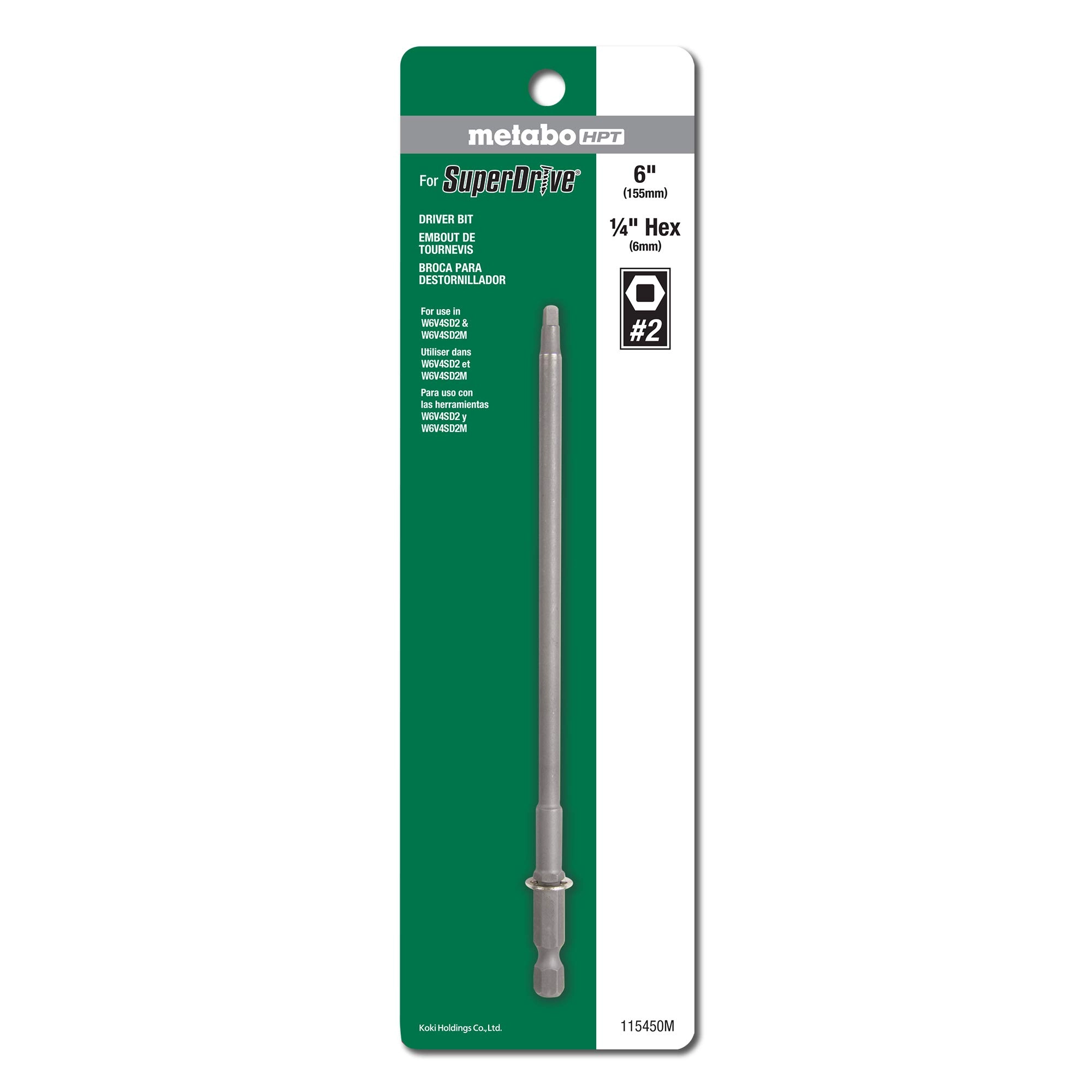 Koki Holdings America, Ltd Driver Bit - 2 6-Inch Long