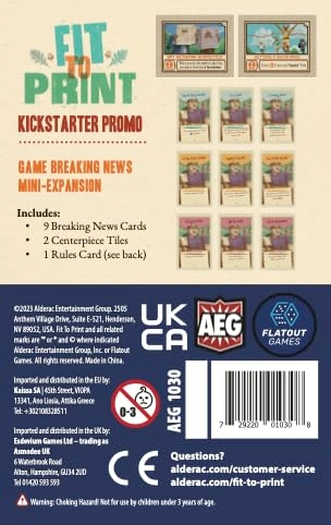 AEG Fit to Print: Game Breaking News Mini Expansion - Kickstarter Promo