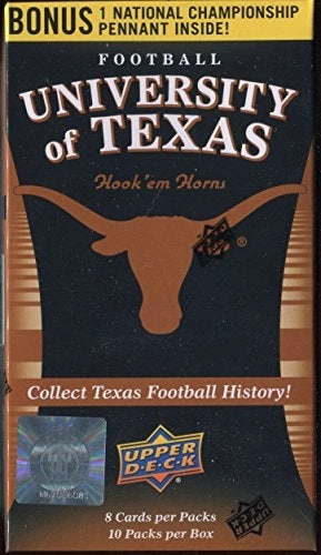 Upper Deck NCAA University of Texas Trading Cards - Blaster Box - 80pcs