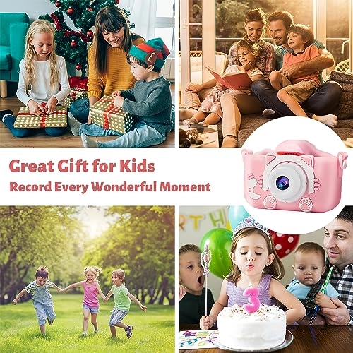 Pink Cat Kids Camera