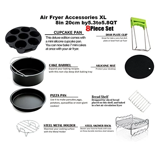 Air Fryer Accessories - food grade 304 stainless steel 9-piece set