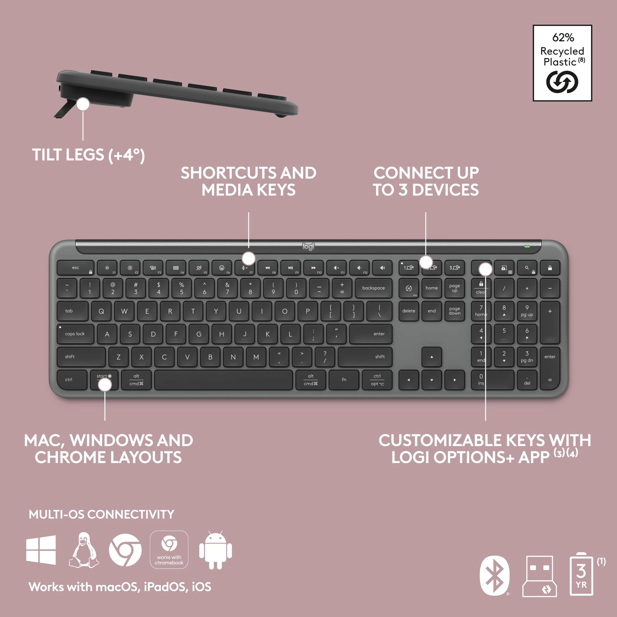 MK955 - QWERTY Bluetooth
