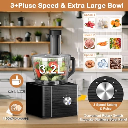 11-in-1 Food Processor and Blender - 3.2L 1100W
