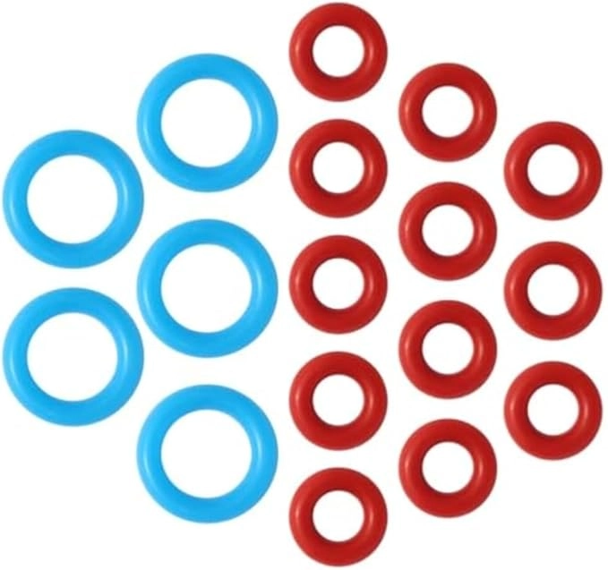 Tufgo Steam Probe O Ring Replacement Parts - 5 Blue 12 Red Set