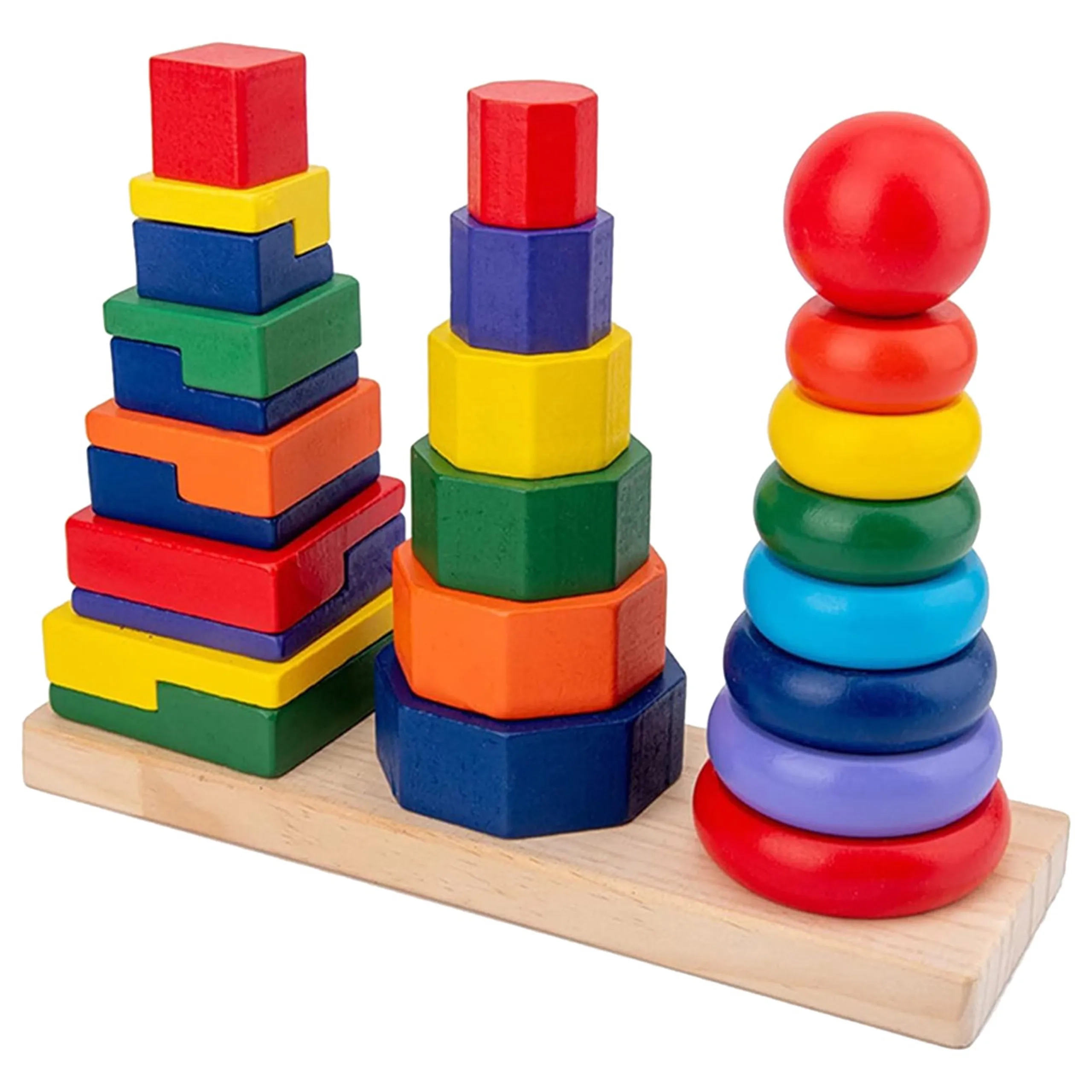 Factory Price Rainbow Stacking Tower - 3 + 3Pc