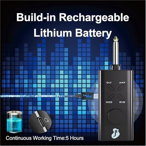 Guitar Headphone Amp - USB Rechargable 24 Guitar Effects