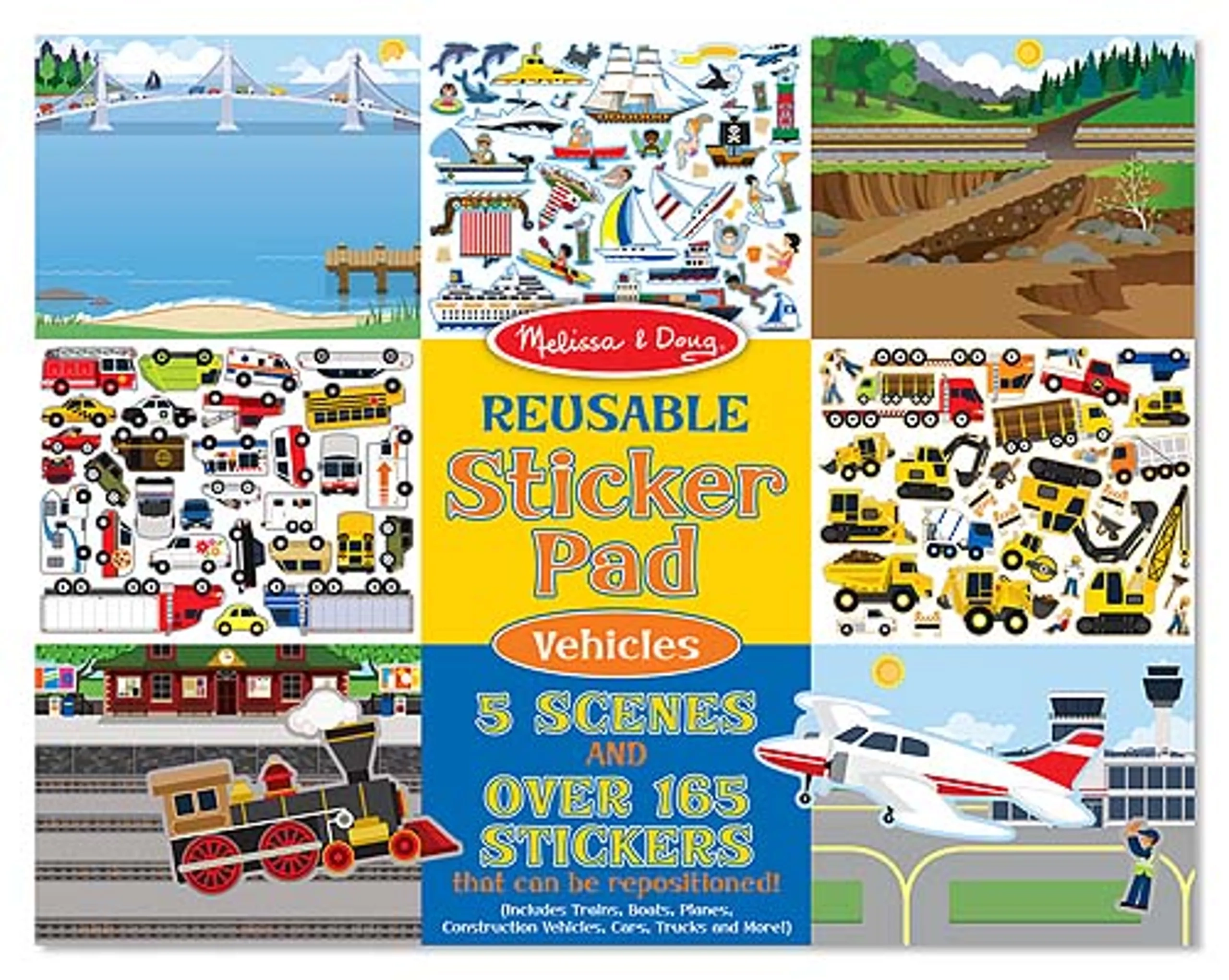 Melissa & Doug Vehicles Reusable Sticker Pad 165 pcs